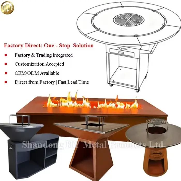 Barbecue de style argentin Airo - Gril Parilla en acier Corten de qualité supérieure pour la cuisson