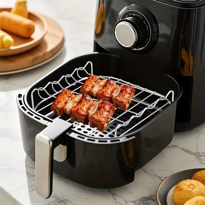 1 support pour friteuse à air avec 4 brochettes, 1 ensemble de grille et support vapeur. Convient po