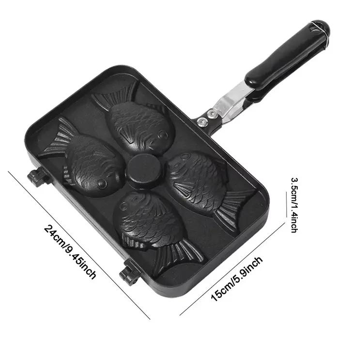 Cuisine japonaise Taiyaki Double poisson en forme de Dessert chaud gaufre gâteau fabricant casserole
