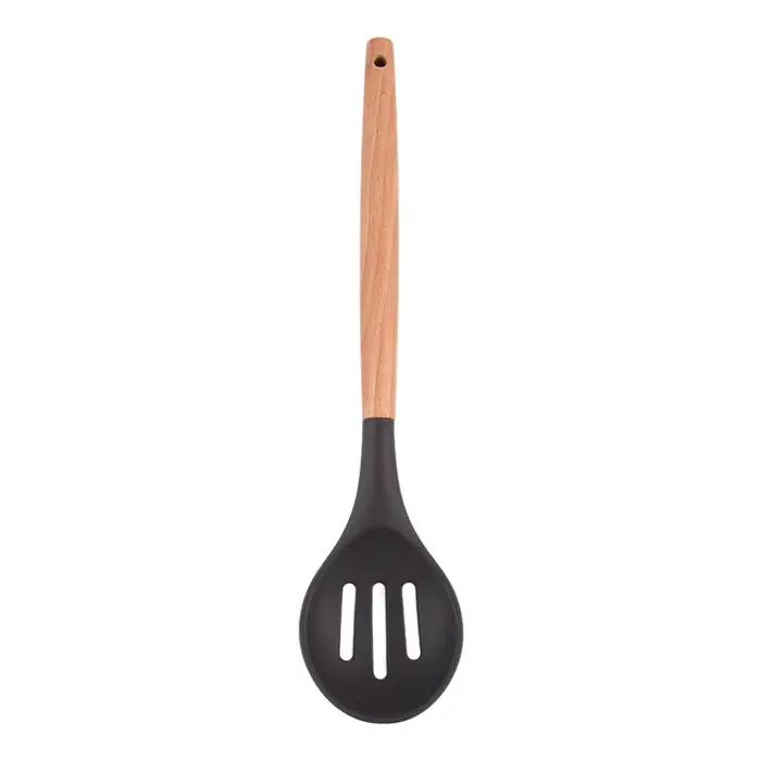 Écumoire en Silicone, passoire, cuillère de service fendue, cuillère à remuer pour salade, ustensile