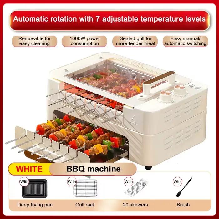 Grill électrique sans fumée, 20 brochettes, plaque chauffante pour Kebab, poêle de cuisson pour Barb