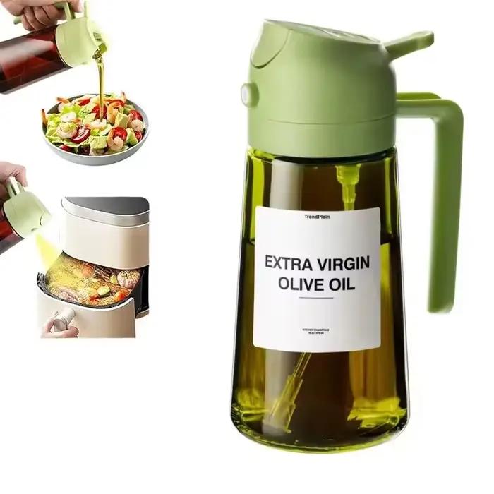 Distributeur d'huile d'olive 470 ml, vaporisateur de cuisine 2-en-1 (pulvérisation et versement), bo