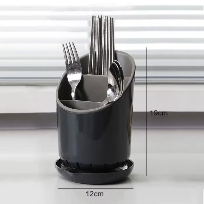 Tube de rangement de baguettes de cuisine avec plaque de vidange, support de rangement de vaisselle,