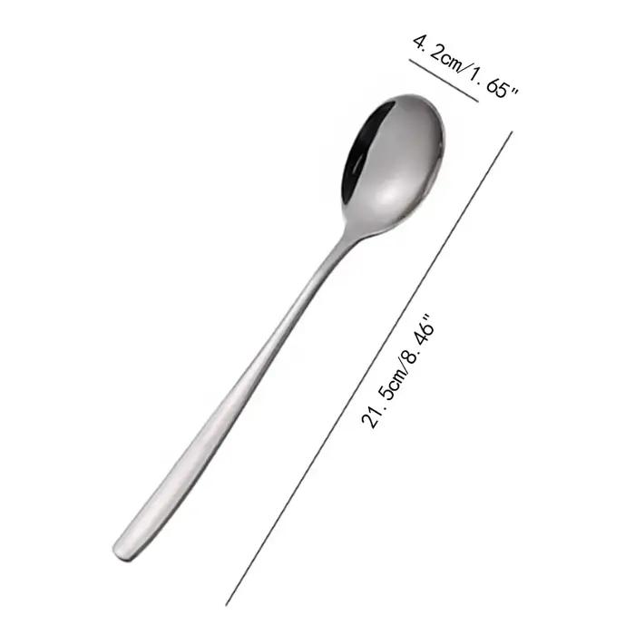 Cuillère ronde à grande tête en acier inoxydable, filet, rouge, doré, long manche, remuant, cuillère