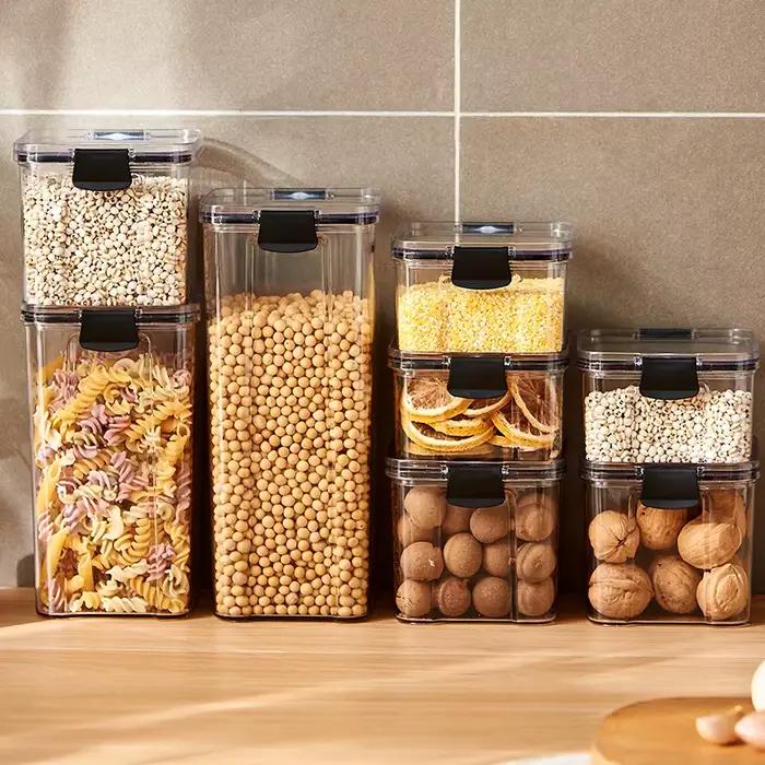 Ensemble de Bocaux Scellés en Plastique pour Assaisonnement Domestique, Boîte de Rangement Étanche à