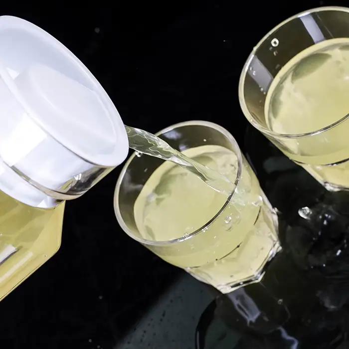Pichet de jus d'eau de 1,1 l, bouteille transparente en plastique pour stocker des jus frais et des 