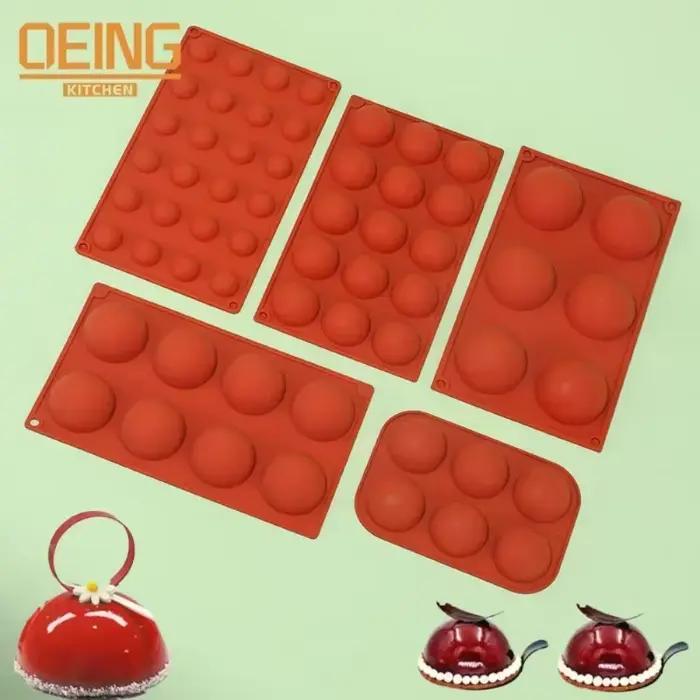6/8/15/24 trous demi-boule sphère ronde moule en Silicone 3D Brownie Pudding Mousse chocolat Dessert