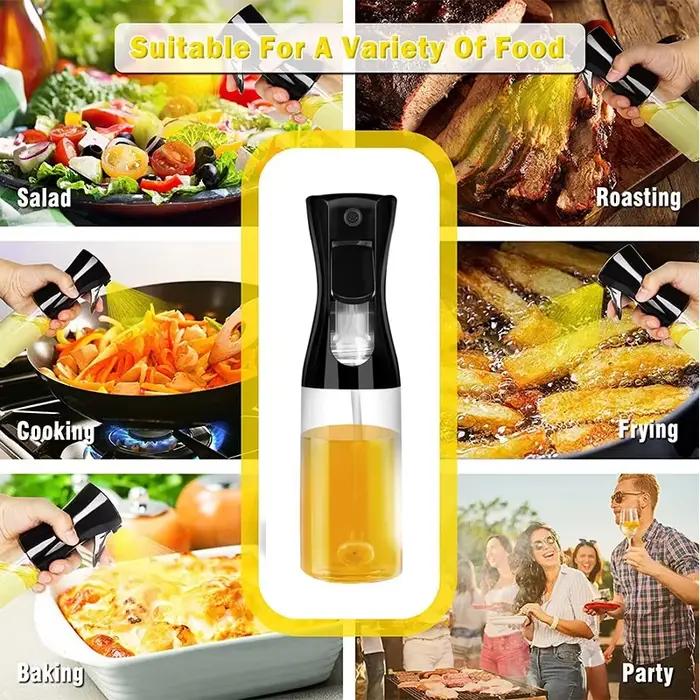 Bouteille de pulvérisation d'huile transparente noire, 1 pièce, pour la cuisine, pulvérisateur d'hui