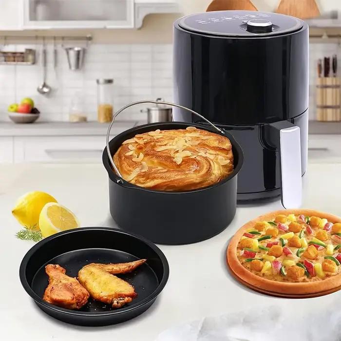 Moule à gâteau rond antiadhésif de 6/7/8 pouces, plateau de cuisson, panier de friteuse à Air avec p