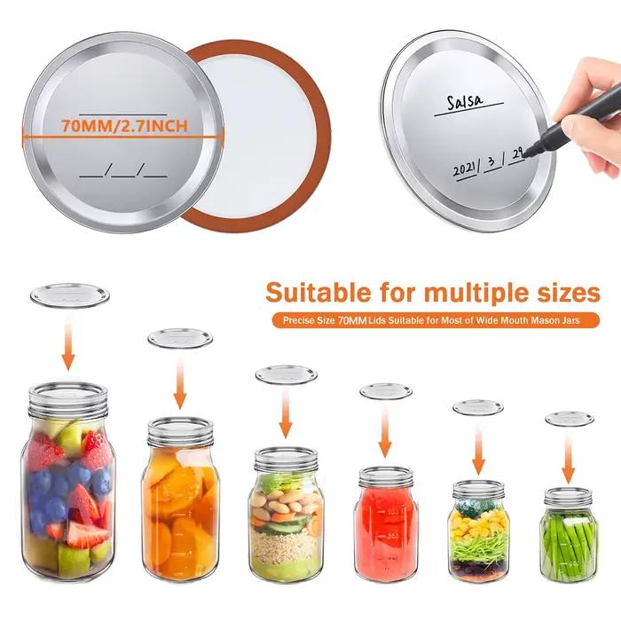Couvercles de bocaux Mason réguliers 70/86mm, couvercles de conserve à bouche large, pot de conserve