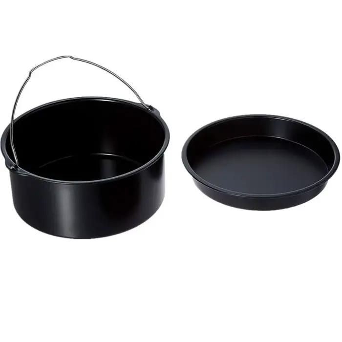 Ustensiles de cuisson 6/7/8/9 pouces friteuse à Air ensemble de casseroles en acier au carbone noir 