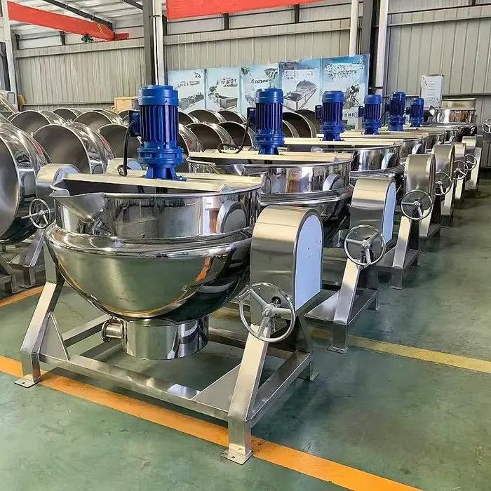 Marmite de Cuisson Industrielle Automatique à Double Enveloppe 1000L en Acier Inoxydable à Chauffage