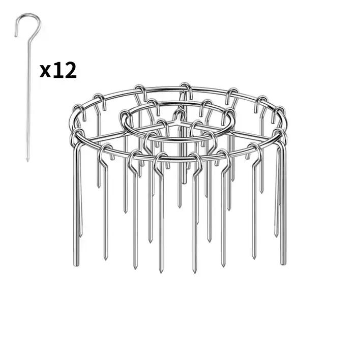 Nouveau grill rond en acier inoxydable pour friteuse à air, avec support pour brochettes grillées, p