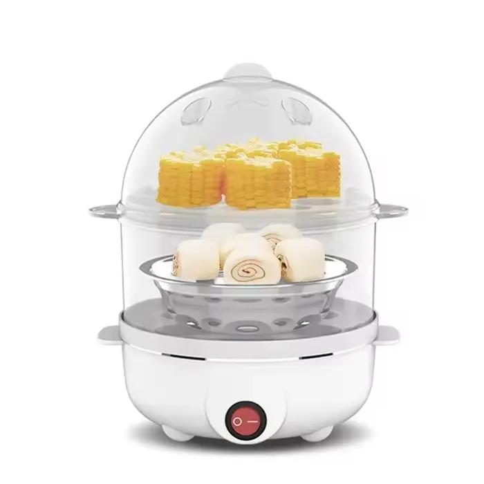 Cuiseur à œufs électrique double couche multifonctionnel, mini-appareil de cuisson pour petit-déjeun