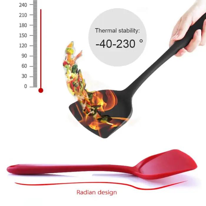 Spatule tournante antiadhésive en Silicone, pelle de cuisson résistante à la chaleur, spatule pour v