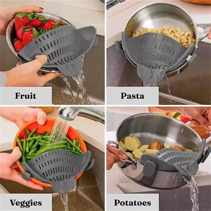 Passoire à clipser en silicone réglable, casseroles et bols, déterminer la proximité, liner pour nou