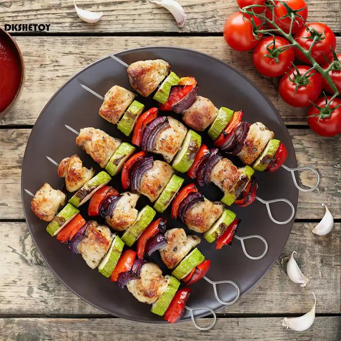 Brochettes de barbecue pour barbecue, 20cm, pince à aiguille, ustensile fourchette en fer, outils de