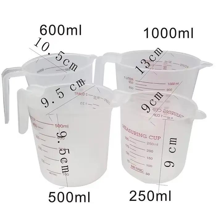 Tasses et cuillères doseuses en silicone 250/500/1000 ml, pichet en plastique, balance de cuisine nu