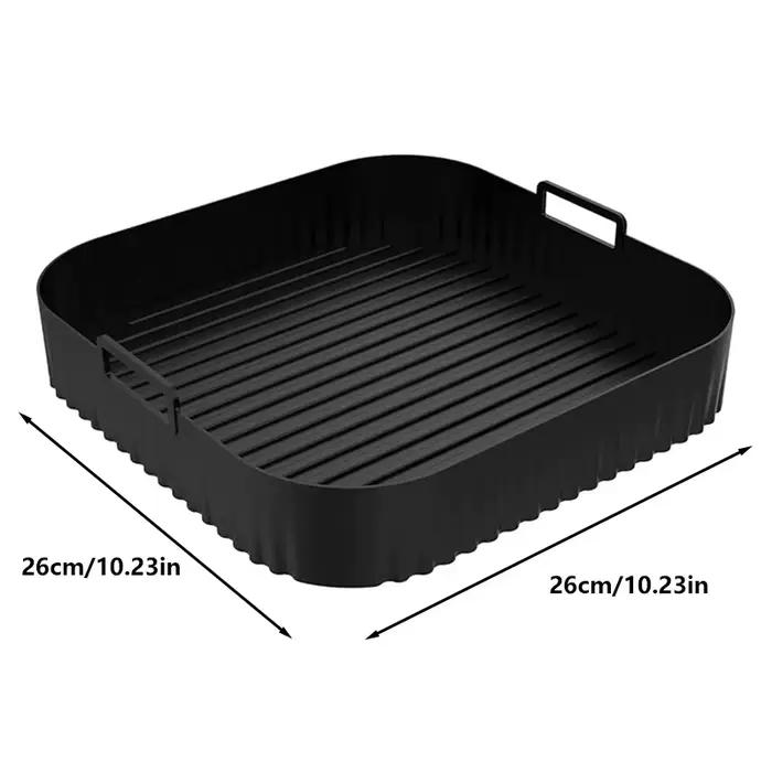 Moule en silicone antiadhésif réutilisable pour friteuse à air de 26 cm - Récipient de plateau facil
