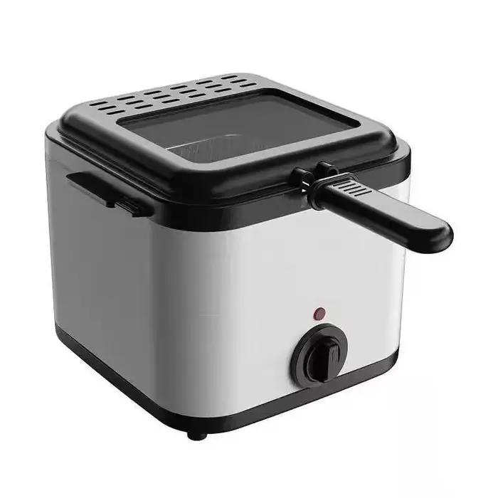 Friteuses électriques 2,5 l, four à huile, petite friteuse à huile en acier inoxydable, poulet, frit