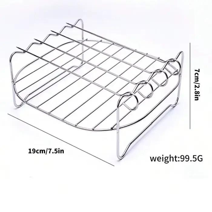 Ensemble de supports pour friteuse à Air, support Double couche en acier inoxydable avec 4 brochette
