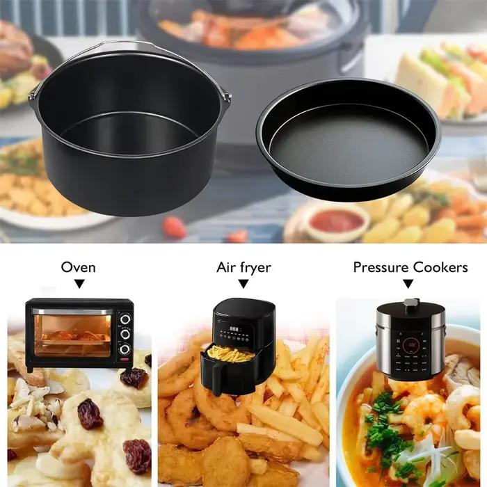 Moule à gâteau rond antiadhésif de 6/7/8 pouces, plateau de cuisson, panier de friteuse à Air avec p