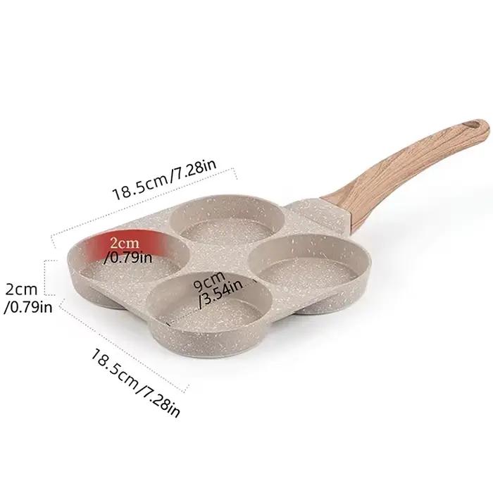 Poêle à Frire Antiarina avec 4 Trous, 1 Pièce, Poêle à emoufs, Crêpes, Omelette, Jambon, pour la Cui