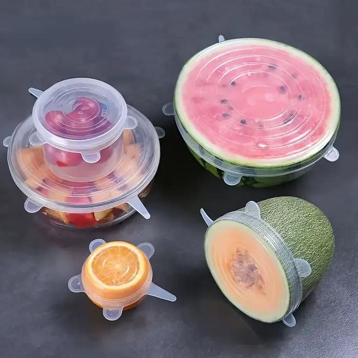 Ensemble de couvercles en silicone scellés pour réfrigérateur, couvercle de bol rond et rectangulair