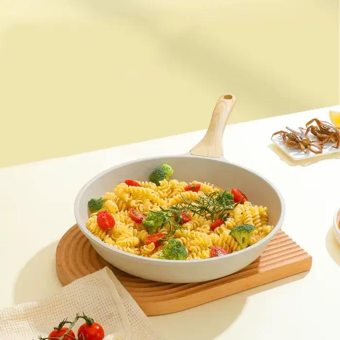 Poêle à frire Durable Wok, Pot en céramique antiadhésif, cuisinière à gaz à Induction, ustensiles de