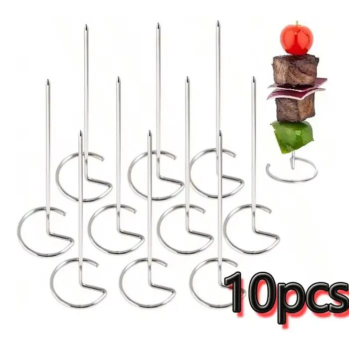 10-30 pièces en acier inoxydable brochette gril Kabob brochettes bâtons pour griller réutilisable Ke