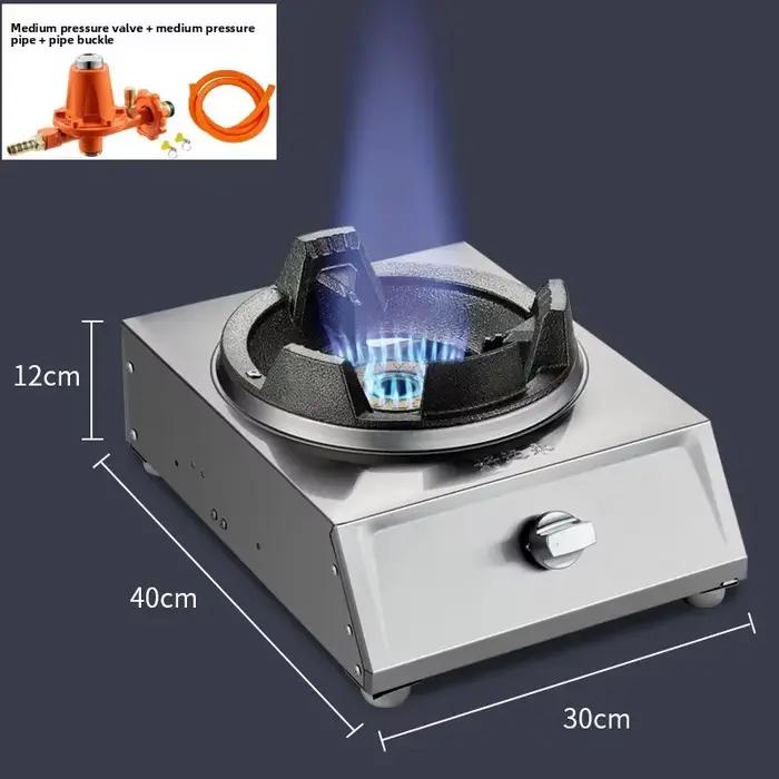 Cuisinière à gaz haute pression en acier inoxydable, simple ou double brûleur, pour restaurant, mais