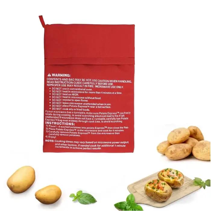 1PC nouveau rouge lavable cuiseur sac pomme de terre cuite micro-ondes cuisson rapide rapide (cuisso