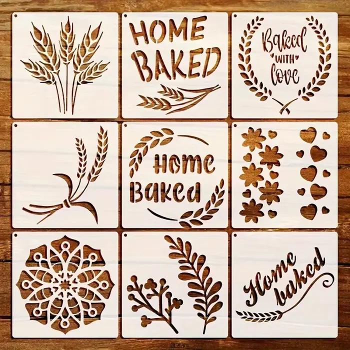 Modèle de cuisson de pain réutilisable, 9 pièces, 5.9X5.9 pouces, décoration artistique, moule de cu
