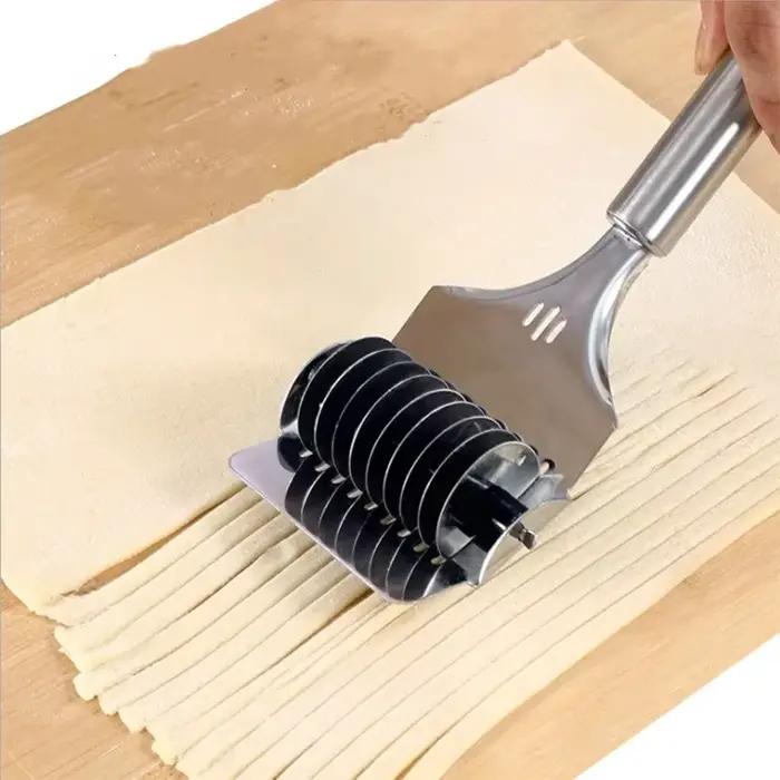 Coupe-spaghetts manuel en acier inoxydable, Machine à pâtes, pâte, nouilles, gingembre, ail, rouleau