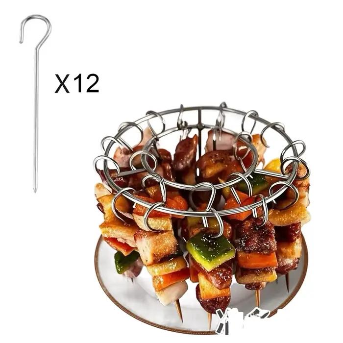 Support de gril Vertical en acier inoxydable, support de brochette de Barbecue Vertical détachable, 