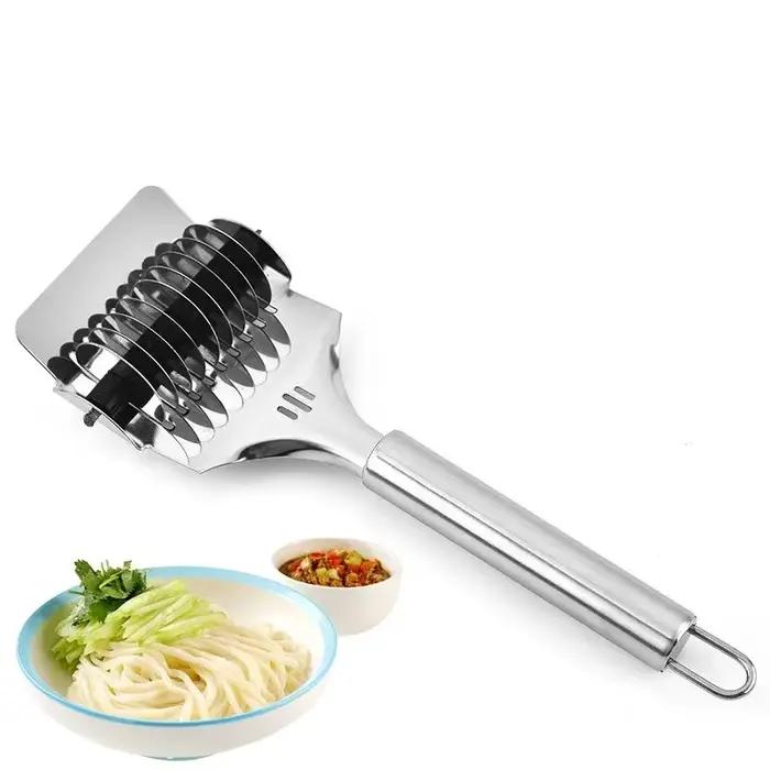 Coupe-spaghetts manuel en acier inoxydable, Machine à pâtes, pâte, nouilles, gingembre, ail, rouleau