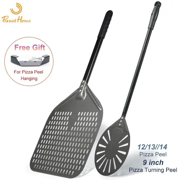 12 "duro anodisé perforé Pizza Peel Rectangle Pizza tournant pelle ensemble aluminium Pizza Peel Pad