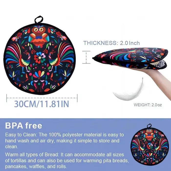 Réchauffeur de tortilla micro-ondable de 12 pouces, 1 pièce, support en tissu thermique pour pain Na