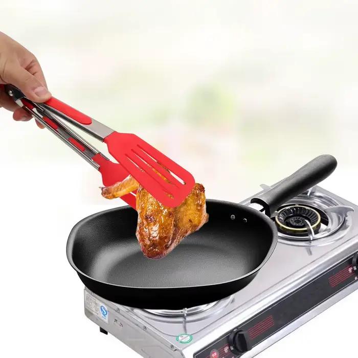Pince de cuisine antiarina avec poignée en acier inoxydable, ustensile, salade, service, barbecue, p
