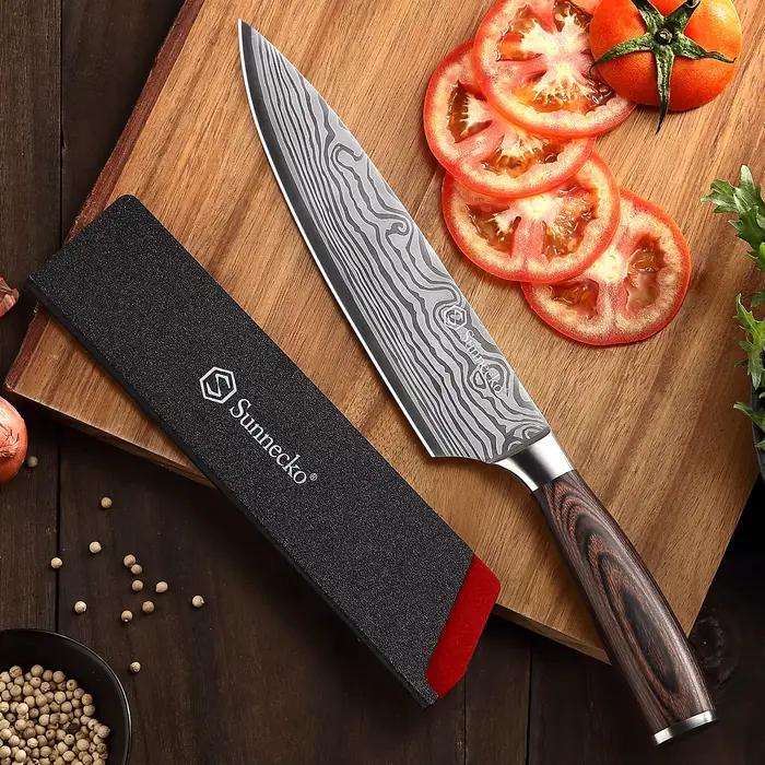 Sunnecko couteau de Chef 8 "5.5" couteaux de cuisine en acier inoxydable à haute teneur en carbone o