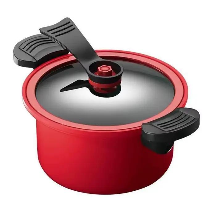 Avec revêtement antiadhésif 3,5 L couvercle d'autocuiseur fond plat ragoût Pot Anti-brûlure deux ore