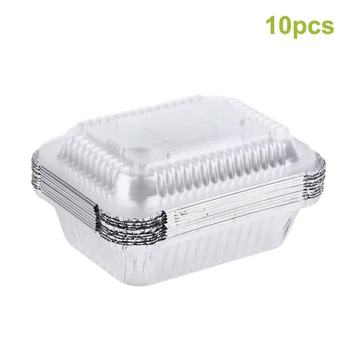 10/20/30/50 pièces feuille d'aluminium gril poêles d'égouttement avec couvercles pour grilles de bar
