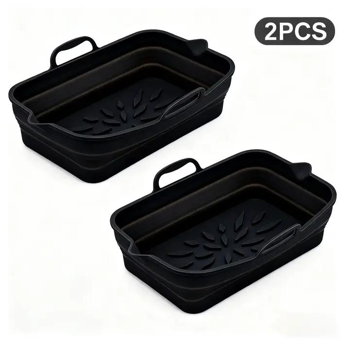 Friteuses à Air en Silicone, plateau de cuisson rectangulaire pour four, panier de cuisson, doublure