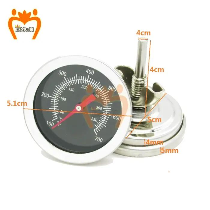 Thermomètre de barbecue en acier inoxydable, pour gril de fumeur, jauge de température, thermomètre 
