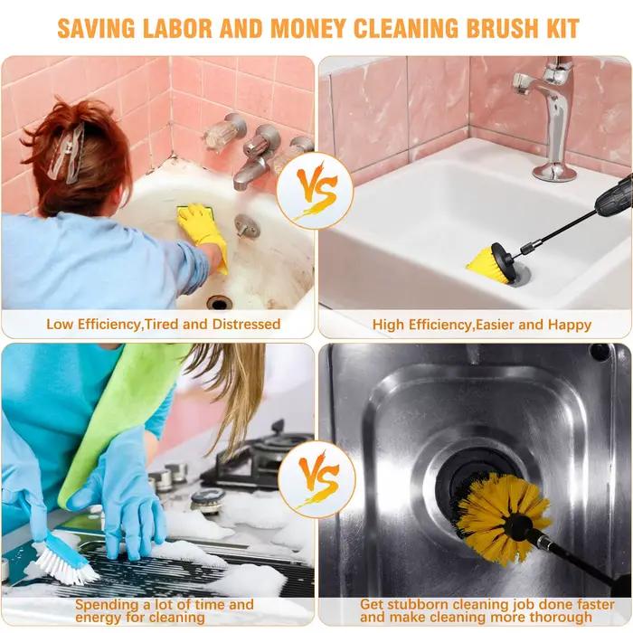 UNTIOR – ensemble de fixation de brosse pour perceuse électrique, brosse à récurer électrique, polis