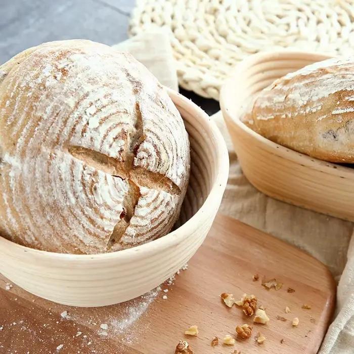 Mir en rotin fait à la main, JxProofing, Fermentation naturelle, Jantes de pâte, Banneton, Filles de