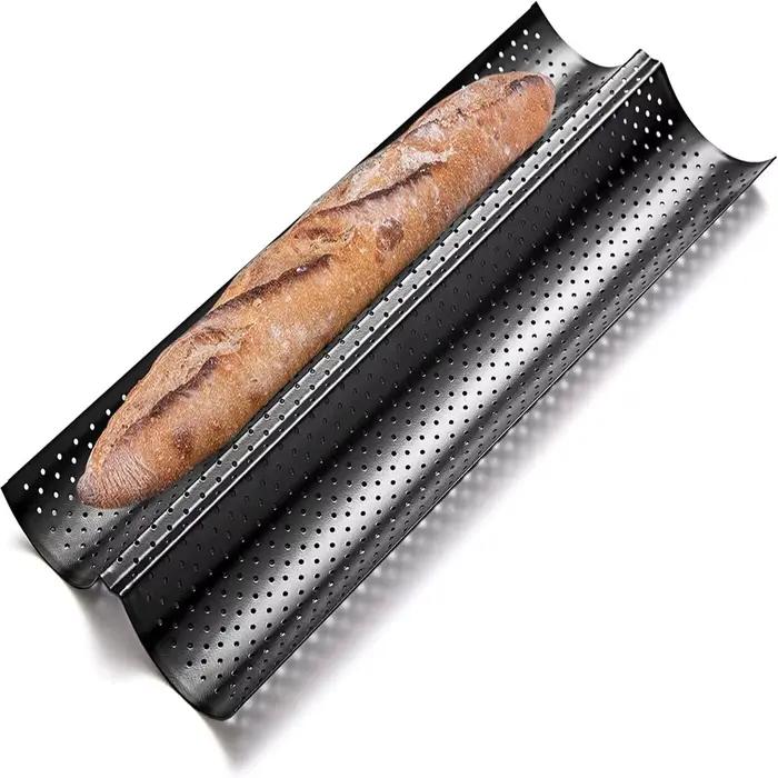 Poêle à Baguette perforée antiadhésive pour pain français, four grille-pain 2/3/4 fentes, moule de c