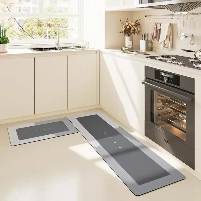 Tapis absorbant de cuisine antidérapant, imperméable, lavable, confortable, sur pied, à longue bande