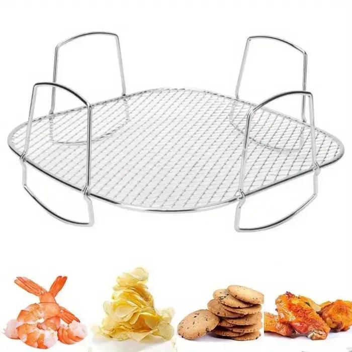 Grille carrée pour friteuse à air, support de déshydratation en acier inoxydable, support de cuisson