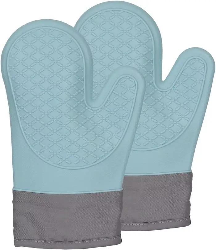 Gants de four, 2 pièces, gants isolants en silicone épaissi, pour la cuisine domestique, résistance 